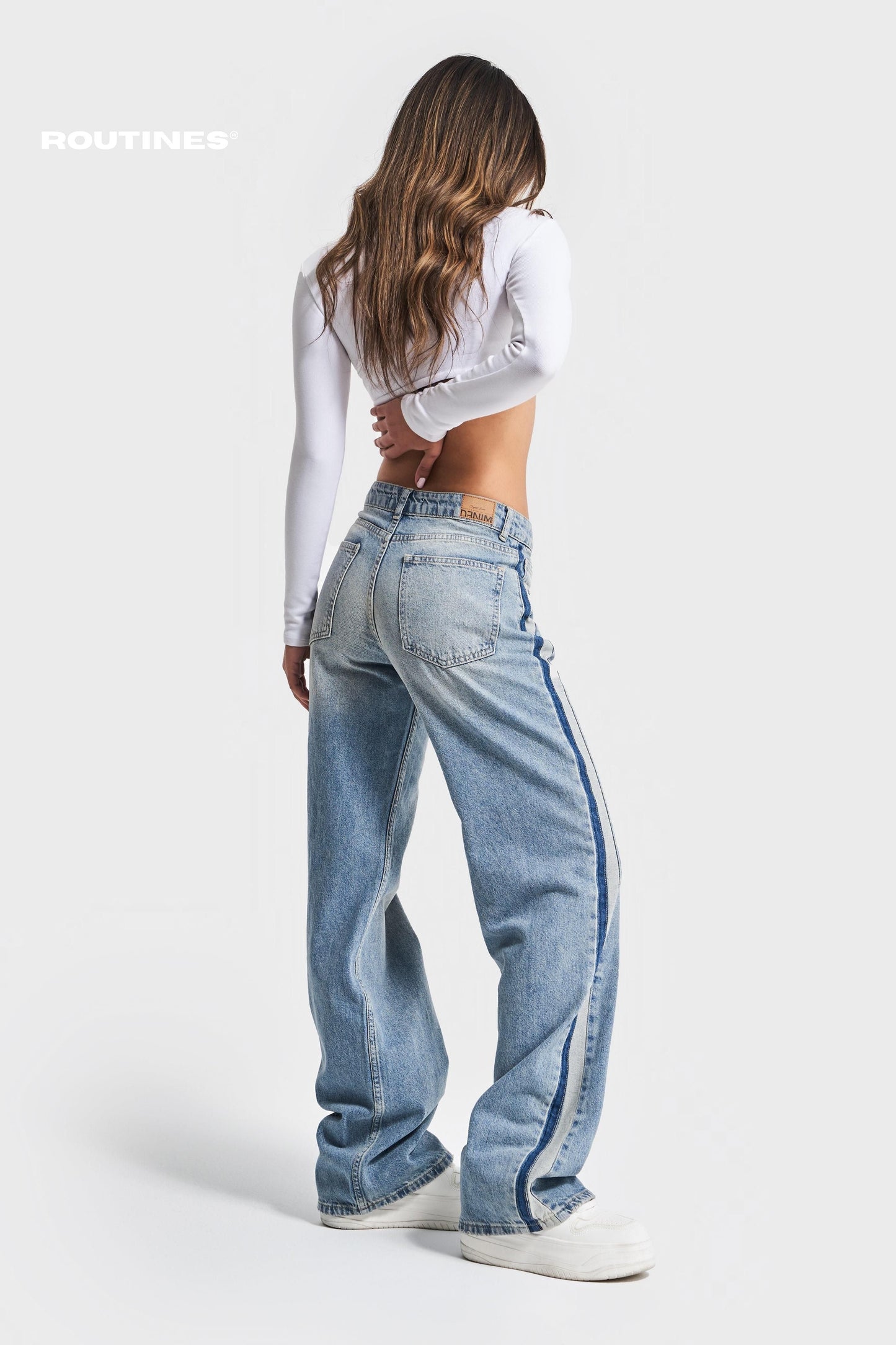 Routines Striped Straight Leg Jeans 3662