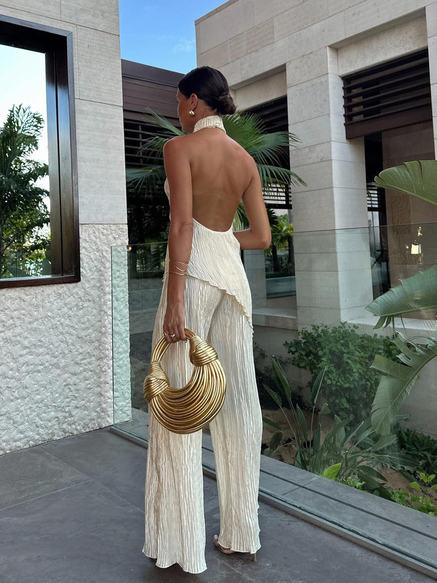 Mertens Van Persie | Plissé Halter Jumpsuit