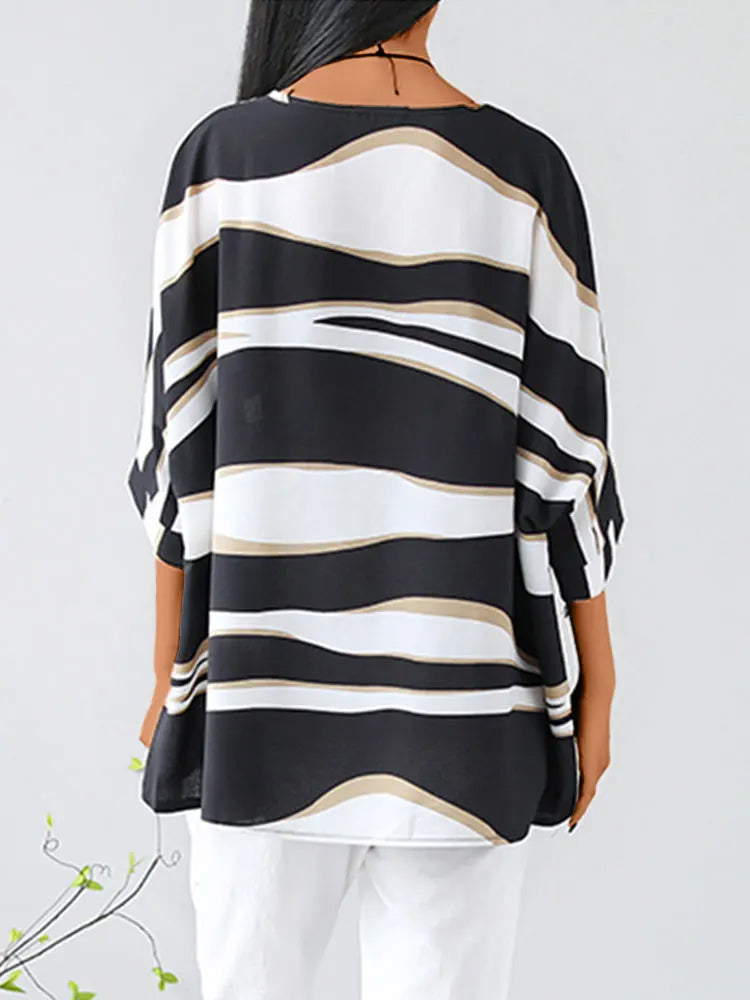 Mertens Van Persie | Gestreepte Oversized Blouse