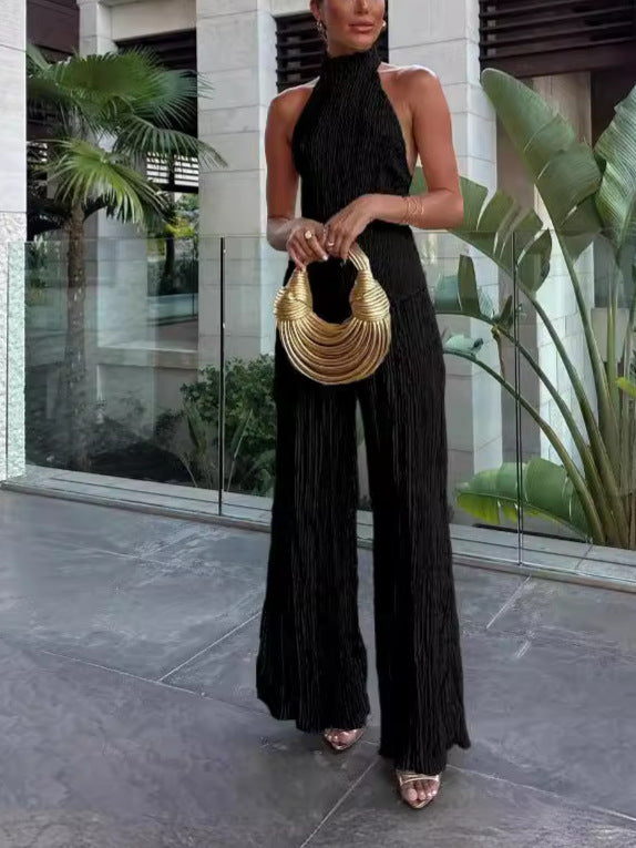 Mertens Van Persie | Plissé Halter Jumpsuit
