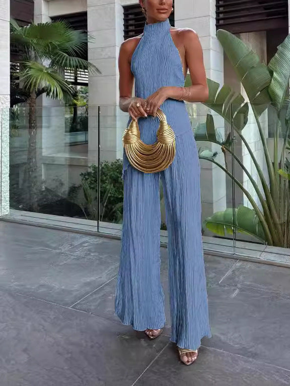 Mertens Van Persie | Plissé Halter Jumpsuit