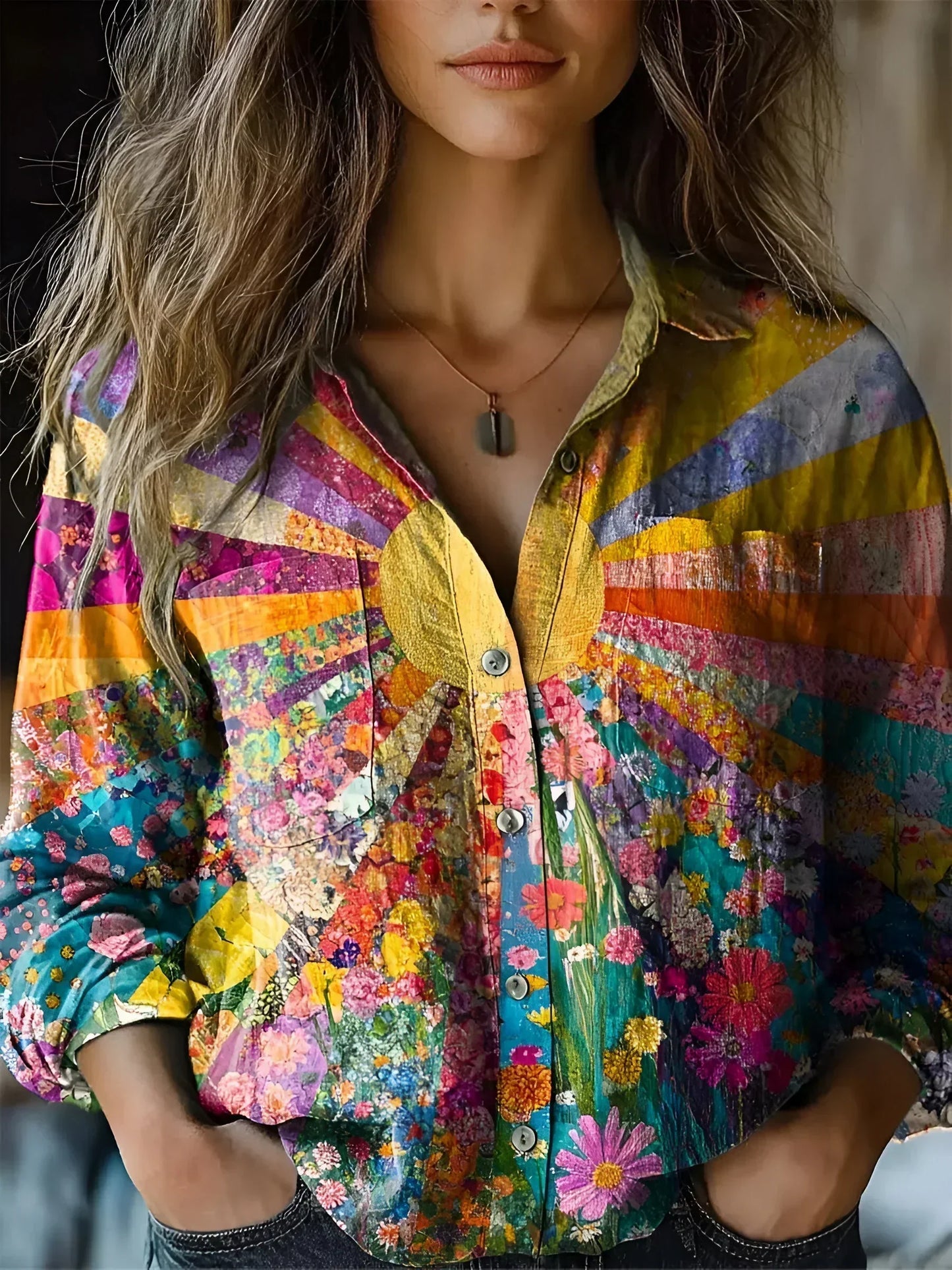 ISABELLA™ blouse geïnspireerd op zonnebloemen