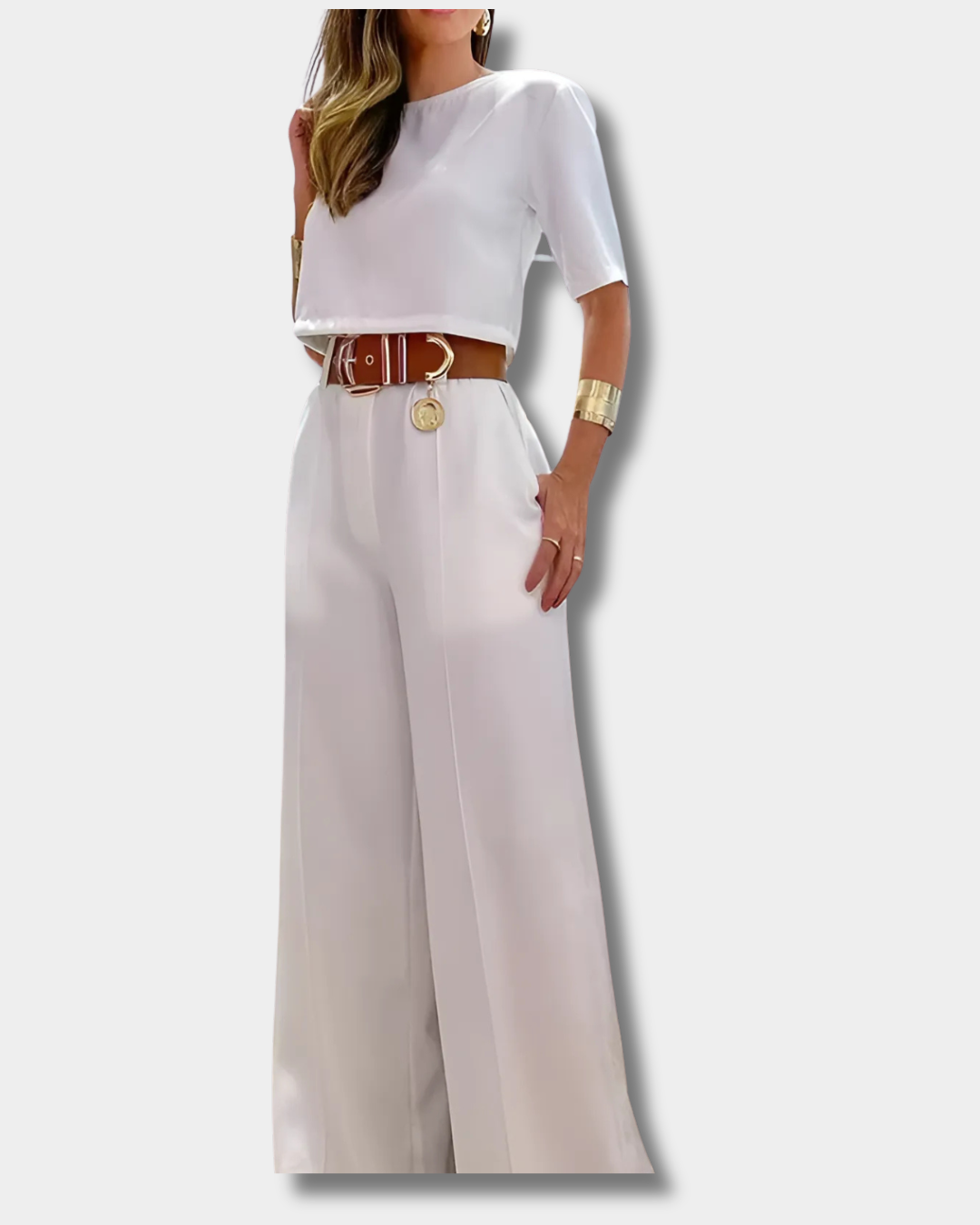 Mertens Van Persie | Elegante Witte Palazzo Set