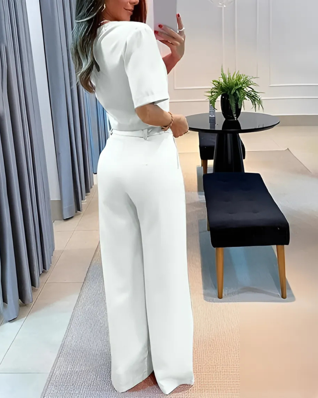 Mertens Van Persie | Elegante Witte Palazzo Set