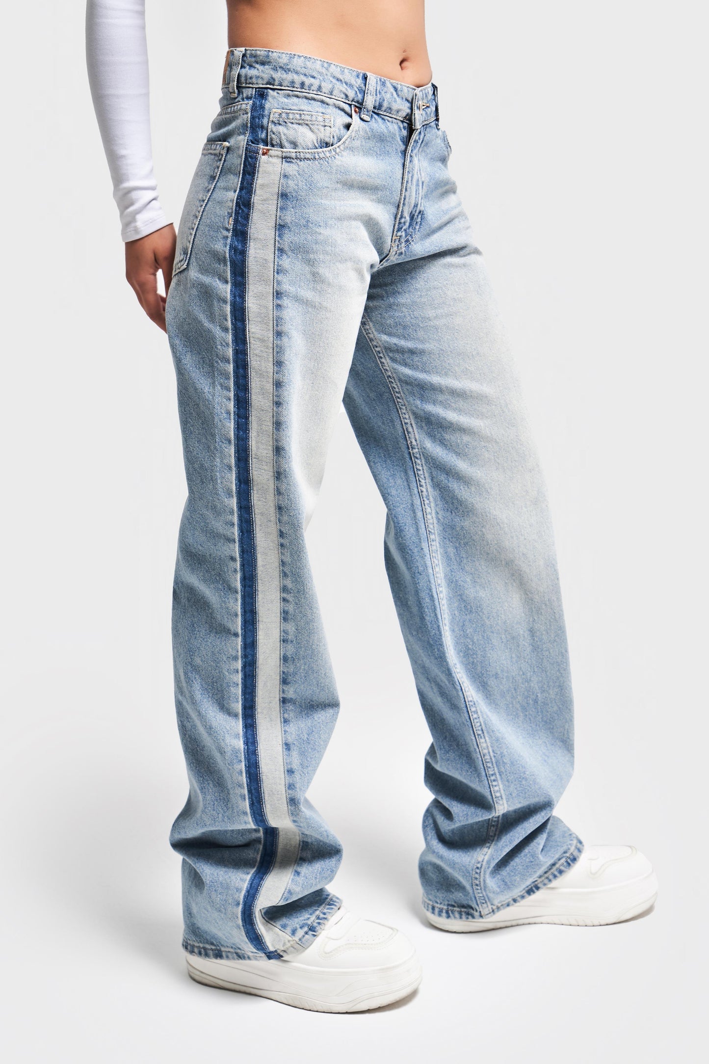 Routines Striped Straight Leg Jeans 3662