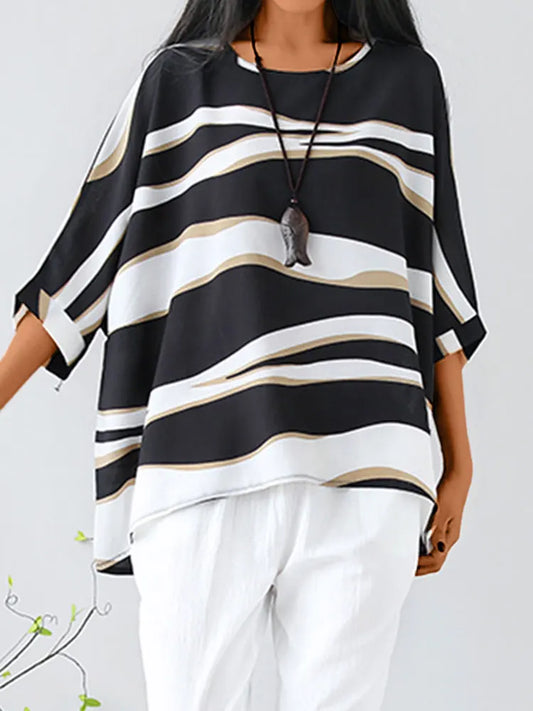 Mertens Van Persie | Gestreepte Oversized Blouse