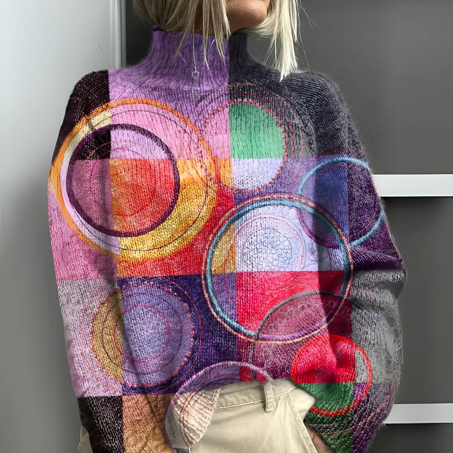 GIORGIA™ Modieuze gebreide colourblock trui